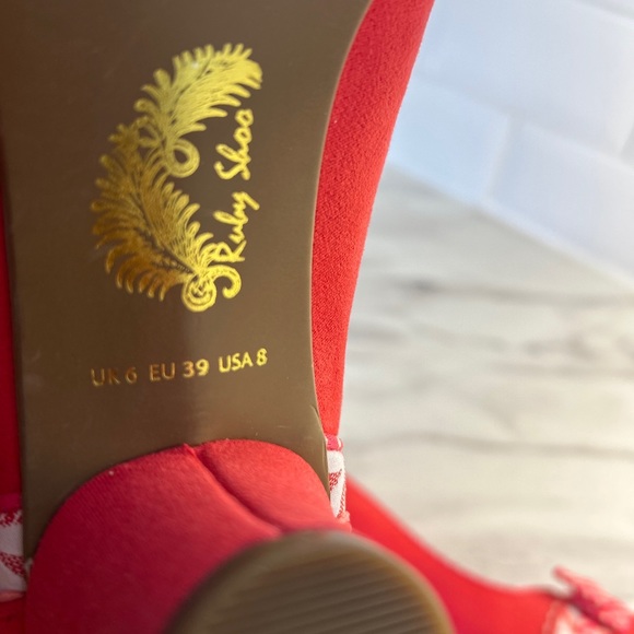 Ruby Shoo Shoes Size 6 Pink Faux Suede Slip On Heeled Shoes Euro 39 - Picture 10 of 10